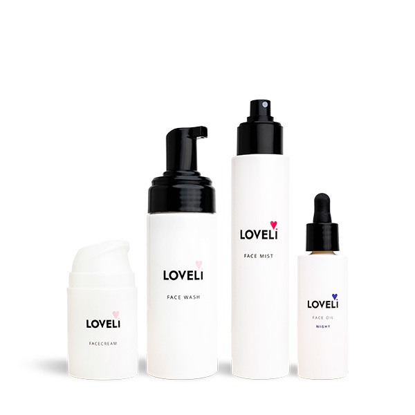 Loveli Face wash, Face mist, Face oil Night & Face cream