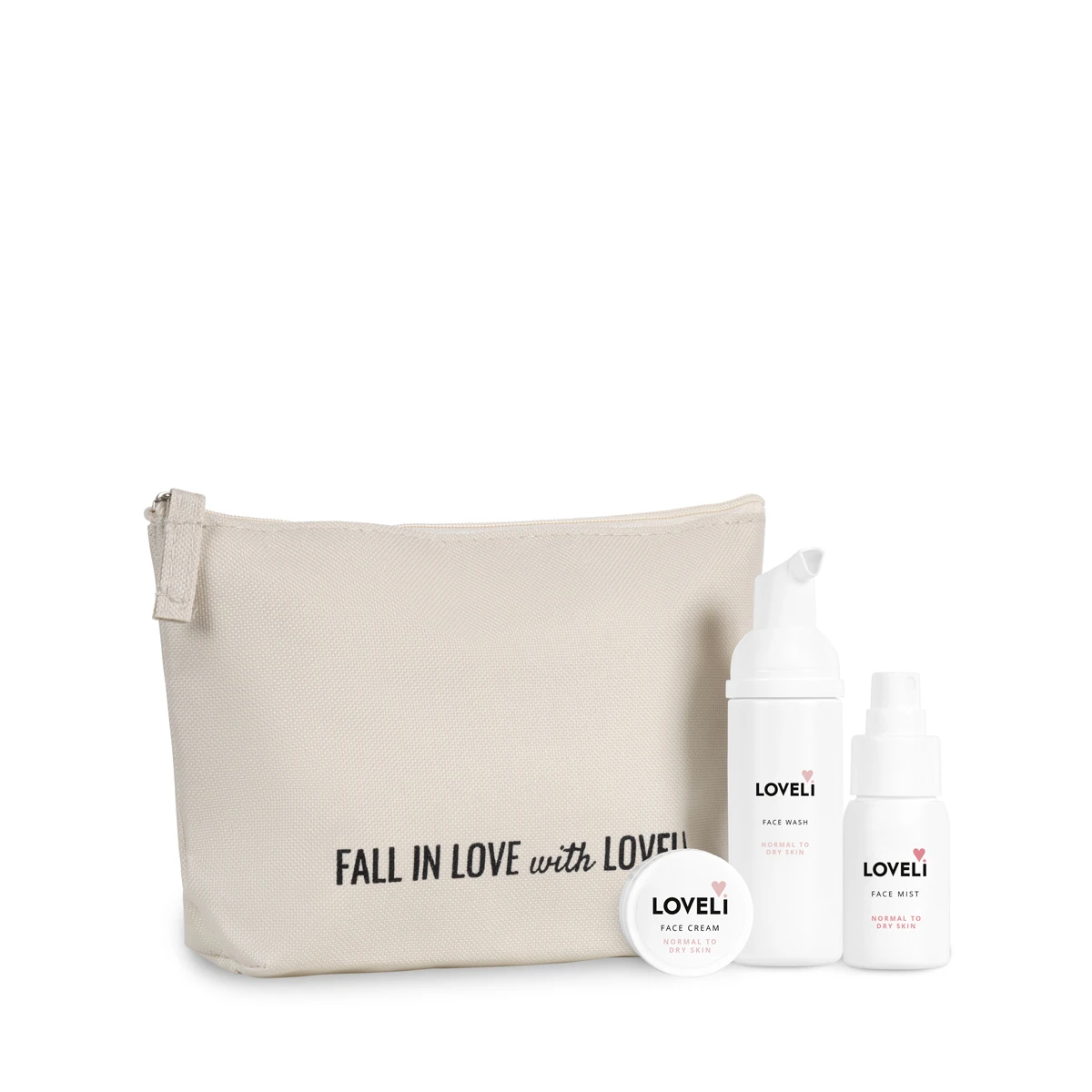Travel size set Normal to Dry Skin | Loveli Care Travel size set Normal to Dry Skin | Loveli Care