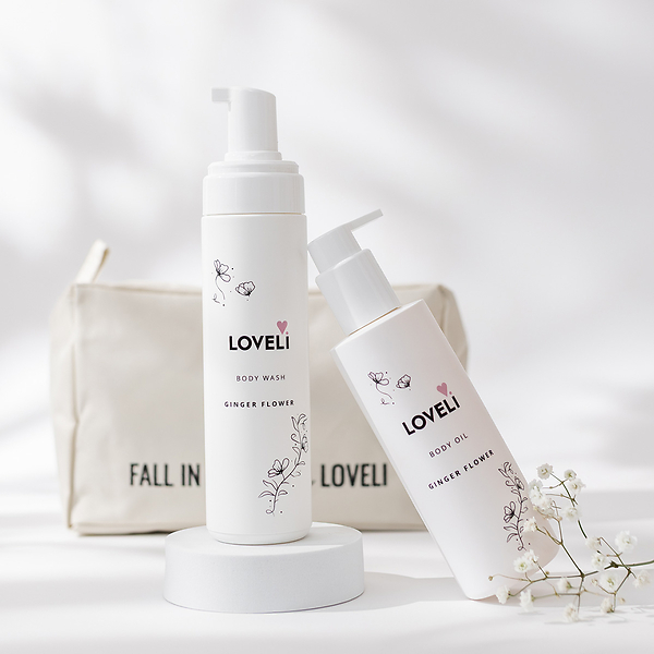 Loveli cadeauset Body wash Body oil Ginger Flower